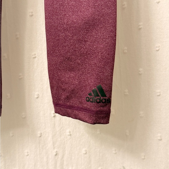 adidas Women's Burgundy and Charcoal Leggings - Picture 2 of 5